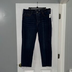 High-Waisted Button-Fly OG Straight Ankle Jeans